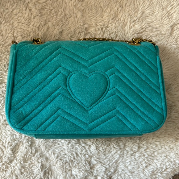 Gucci Blue and Gold Crossbody Bag with Quilted Leather - Picture 2 of 7